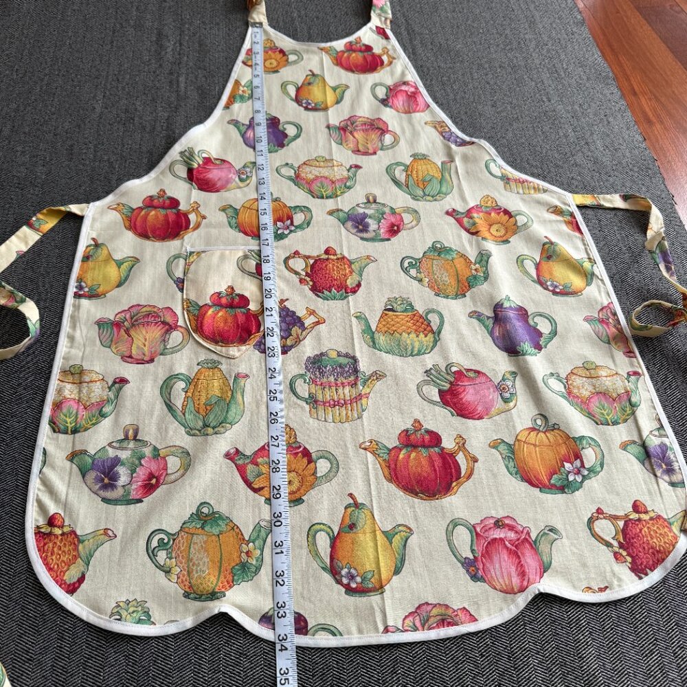 Full Apron Adorable Teapots Baking Cooking Crafting Workwear - Picture 15 of 16